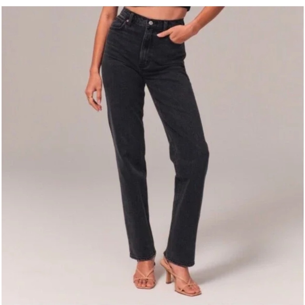 Abercrombie & Fitch Black Straight Leg Jeans
